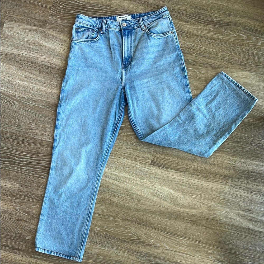Reformation Liza Ultra High Rise Slim Straight Jeans (Hemmed)